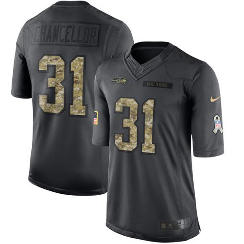 Nike Seattle Seahawks #31 Kam Chancellor Black Stitched NFL Limited 2016 Salute to Service Jersey