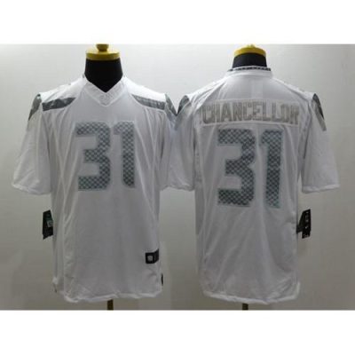 Nike Seattle Seahawks #31 Kam Chancellor White Stitched NFL Limited Platinum Jersey