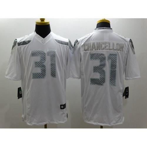 Nike Seattle Seahawks #31 Kam Chancellor White Stitched NFL Limited Platinum Jersey