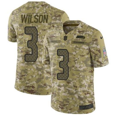 Nike Seattle Seahawks #3 Russell Wilson Camo Stitched NFL Limited 2018 Salute To Service Jersey