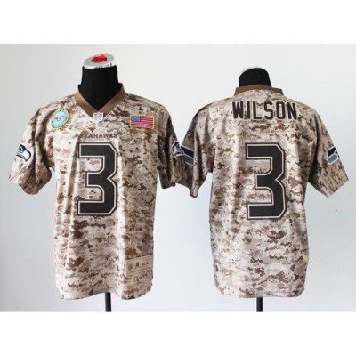 Nike Seattle Seahawks #3 Russell Wilson Camo Stitched NFL New Elite USMC Jersey