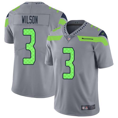 Nike Seattle Seahawks #3 Russell Wilson Gray Stitched NFL Limited Inverted Legend Jersey