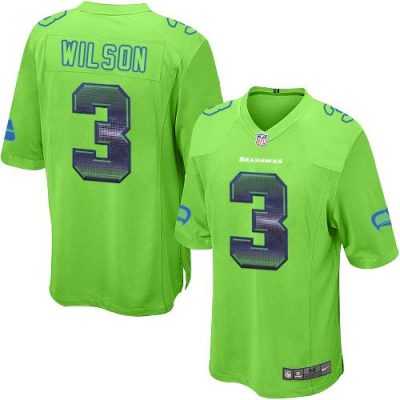 Nike Seattle Seahawks #3 Russell Wilson Green Alternate Stitched NFL Limited Strobe Jersey