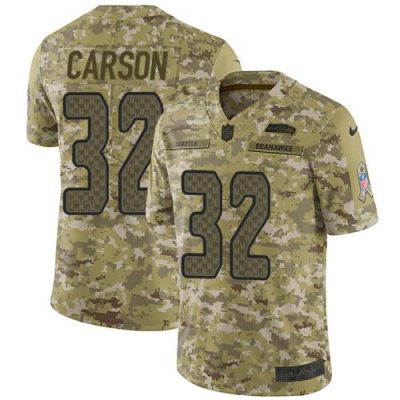 Nike Seattle Seahawks #32 Chris Carson Camo Stitched NFL Limited 2018 Salute To Service Jersey