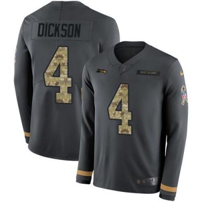 Nike Seattle Seahawks #4 Michael Dickson Anthracite Salute to Service Stitched NFL Limited Therma Long Sleeve Jersey