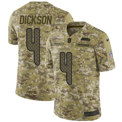 Nike Seattle Seahawks #4 Michael Dickson Camo Stitched NFL Limited 2018 Salute To Service Jersey