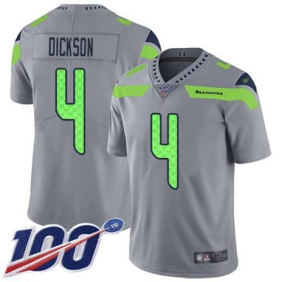 Nike Seattle Seahawks #4 Michael Dickson Gray Stitched NFL Limited Inverted Legend 100th Season Jersey