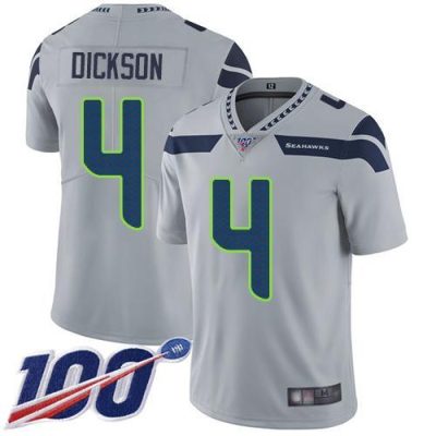 Nike Seattle Seahawks #4 Michael Dickson Grey Alternate Stitched NFL 100th Season Vapor Limited Jersey