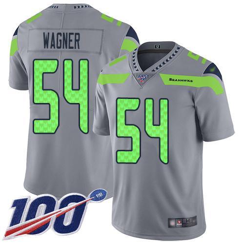 Nike Seattle Seahawks #54 Bobby Wagner Gray Stitched NFL Limited Inverted Legend 100th Season Jersey