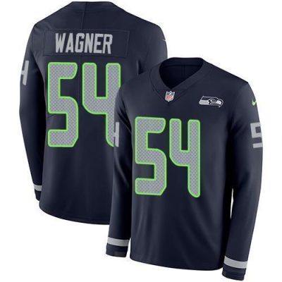 Nike Seattle Seahawks #54 Bobby Wagner Steel Blue Team Color Stitched NFL Limited Therma Long Sleeve Jersey