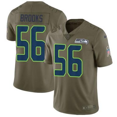 Nike Seattle Seahawks #56 Jordyn Brooks Olive Stitched NFL Limited 2017 Salute To Service Jersey