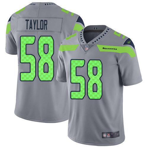 Nike Seattle Seahawks #58 Darrell Taylor Gray Stitched NFL Limited Inverted Legend Jersey