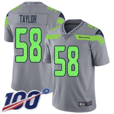 Nike Seattle Seahawks #58 Darrell Taylor Gray Stitched NFL Limited Inverted Legend 100th Season Jersey