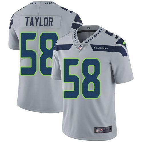 Nike Seattle Seahawks #58 Darrell Taylor Grey Alternate Stitched NFL Vapor Untouchable Limited Jersey