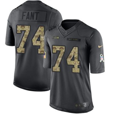 Nike Seattle Seahawks #74 George Fant Black Stitched NFL Limited 2016 Salute to Service Jersey