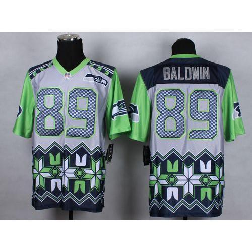 Nike Seattle Seahawks #89 Doug Baldwin Grey Stitched NFL Elite Noble Fashion Jersey