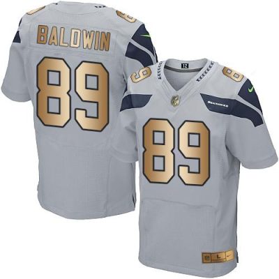 Nike Seattle Seahawks #89 Doug Baldwin Grey Alternate Stitched NFL Elite Gold Jersey