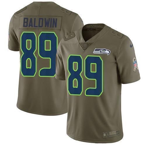 Nike Seattle Seahawks #89 Doug Baldwin Olive Stitched NFL Limited 2017 Salute to Service Jersey