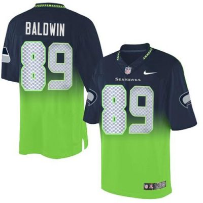 Nike Seattle Seahawks #89 Doug Baldwin Steel Blue/Green Stitched NFL Elite Fadeaway Fashion Jersey