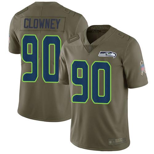 Nike Seattle Seahawks #90 Jadeveon Clowney Olive Stitched NFL Limited 2017 Salute to Service Jersey