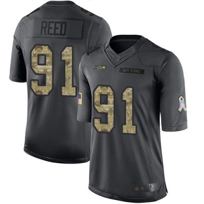 Nike Seattle Seahawks #91 Jarran Reed Black Stitched NFL Limited 2016 Salute to Service Jersey