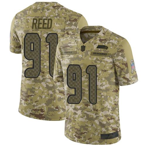 Nike Seattle Seahawks #91 Jarran Reed Camo Stitched NFL Limited 2018 Salute To Service Jersey