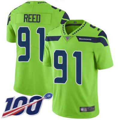 Nike Seattle Seahawks #91 Jarran Reed Green Stitched NFL Limited Rush 100th Season Jersey