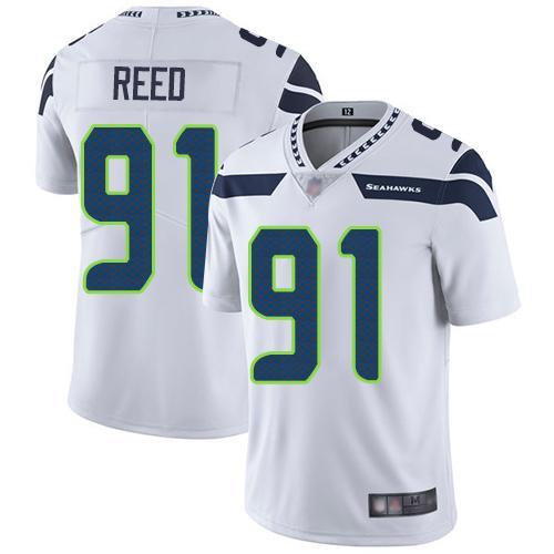 Nike Seattle Seahawks #91 Jarran Reed White Stitched NFL Vapor Untouchable Limited Jersey