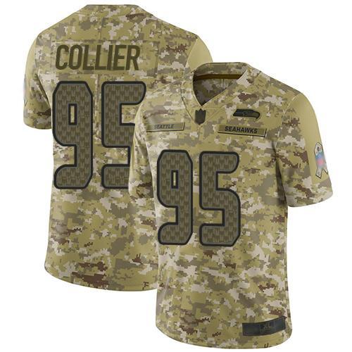 Nike Seattle Seahawks #95 L.J. Collier Camo Stitched NFL Limited 2018 Salute To Service Jersey