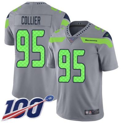 Nike Seattle Seahawks #95 L.J. Collier Gray Stitched NFL Limited Inverted Legend 100th Season Jersey