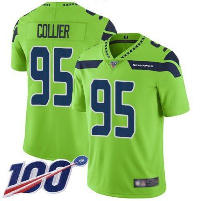 Nike Seattle Seahawks #95 L.J. Collier Green Stitched NFL Limited Rush 100th Season Jersey