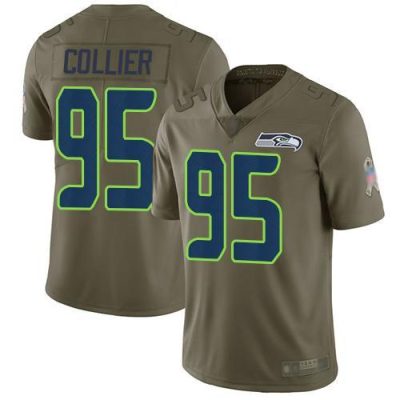 Nike Seattle Seahawks #95 L.J. Collier Olive Stitched NFL Limited 2017 Salute To Service Jersey