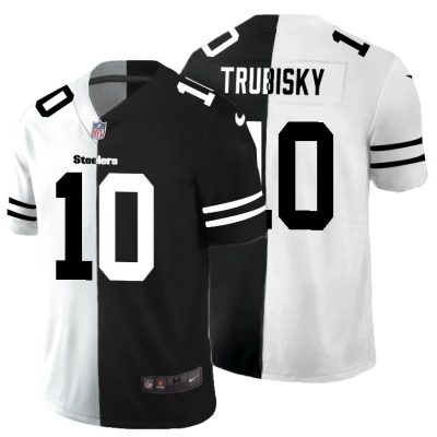 Nike Steelers #10 Mitchell Trubisky Black V White Peace Split Nike Vapor Untouchable Limited NFL Jersey
