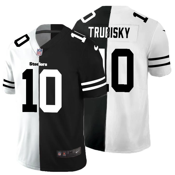 Nike Steelers #10 Mitchell Trubisky Black V White Peace Split Nike Vapor Untouchable Limited NFL Jersey