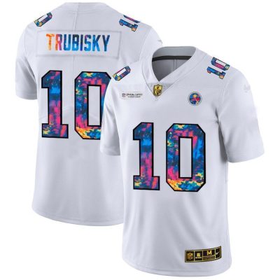 Nike Steelers #10 Mitchell Trubisky White Nike Multi-Color 2020 NFL Crucial Catch Limited NFL Jersey