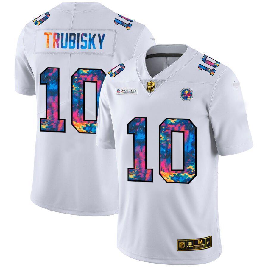 Nike Steelers #10 Mitchell Trubisky White Nike Multi-Color 2020 NFL Crucial Catch Limited NFL Jersey