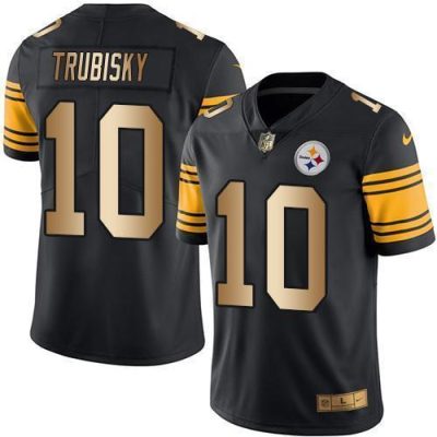 Nike Steelers #10 Mitchell Trubisky Black Stitched NFL Limited Gold Rush Jersey