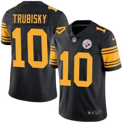 Nike Steelers #10 Mitchell Trubisky Black Stitched NFL Limited Rush Jersey