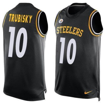 Nike Steelers #10 Mitchell Trubisky Black Team Color Stitched NFL Limited Tank Top Jersey