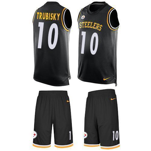 Nike Steelers #10 Mitchell Trubisky Black Team Color Stitched NFL Limited Tank Top Suit Jersey