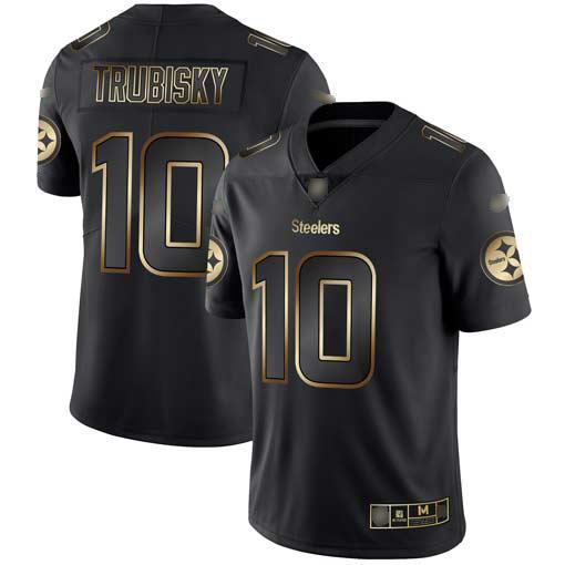 Nike Steelers #10 Mitchell Trubisky Black/Gold Stitched NFL Vapor Untouchable Limited Jersey