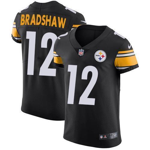 Nike Steelers #12 Terry Bradshaw Black Team Color Stitched NFL Vapor Untouchable Elite Jersey