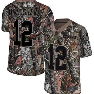 Nike Steelers #12 Terry Bradshaw Camo Stitched NFL Limited Rush Realtree Jersey
