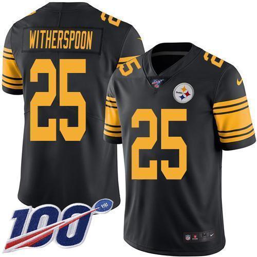 Nike Steelers #25 Ahkello Witherspoon Black Stitched NFL Limited Rush 100th Season Jersey