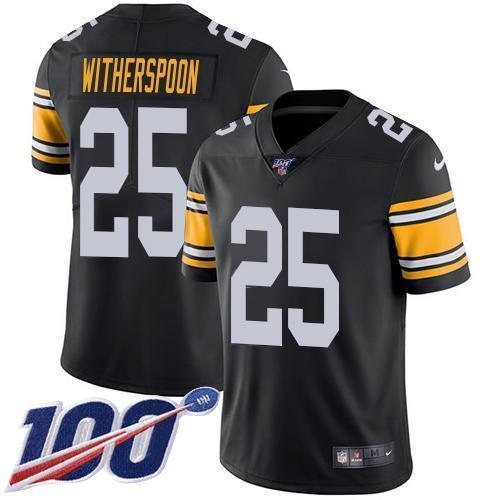 Nike Steelers #25 Ahkello Witherspoon Black Alternate Stitched NFL 100th Season Vapor Limited Jersey