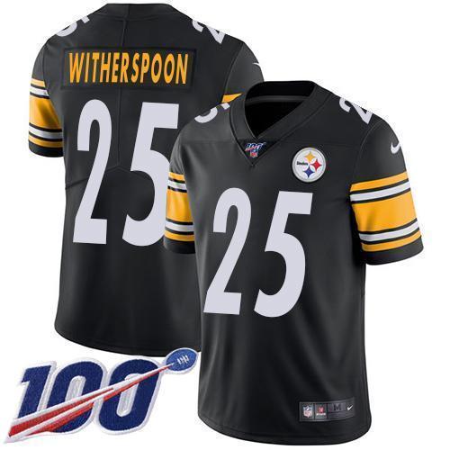 Nike Steelers #25 Ahkello Witherspoon Black Team Color Stitched NFL 100th Season Vapor Limited Jersey