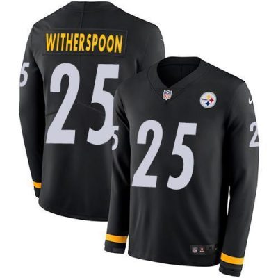 Nike Steelers #25 Ahkello Witherspoon Black Team Color Stitched NFL Limited Therma Long Sleeve Jersey