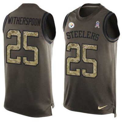 Nike Steelers #25 Ahkello Witherspoon Green Stitched NFL Limited Salute To Service Tank Top Jersey