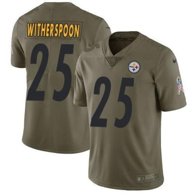 Nike Steelers #25 Ahkello Witherspoon Olive Stitched NFL Limited 2017 Salute To Service Jersey
