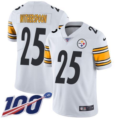 Nike Steelers #25 Ahkello Witherspoon White Stitched NFL 100th Season Vapor Limited Jersey